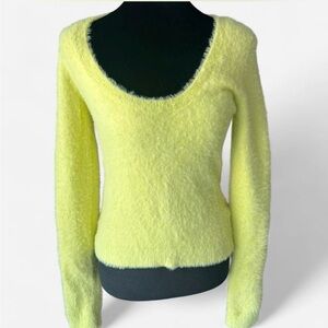 H&M Women's Fuzzy Yellow Sweater